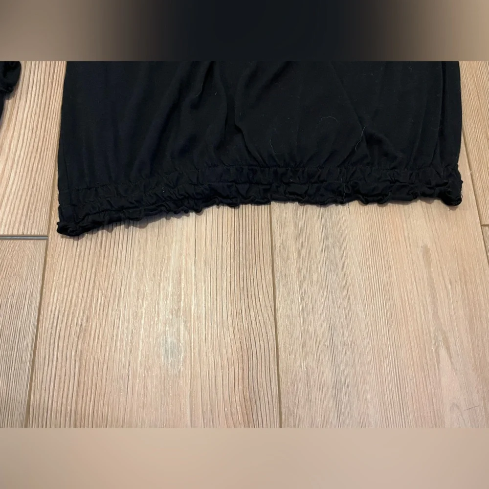 American Rag Black Ruffled Blouse - Picture 3 of 4